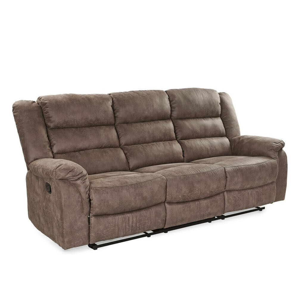 luma-home 3-MÍSTNÁ RELAXAČNÍ POHOVKA s pružinovým jádrem, Š212/H93/V103 cm, mikrovlákno v barvě vintage šedohnědé / 15134