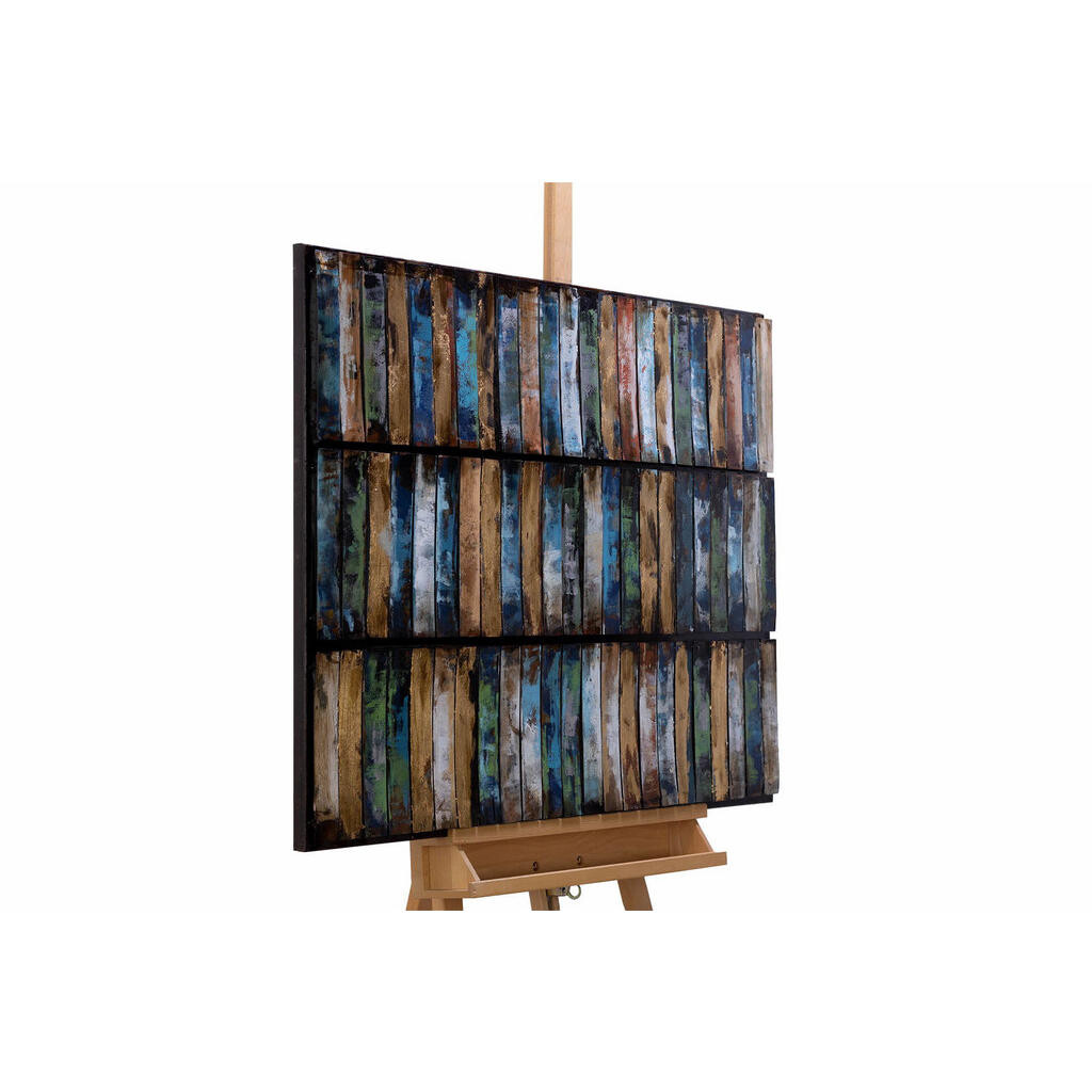 KUNSTLOFT KOVOVÝ OBRAZ TŘPYTIVÝ OCEÁN, 100/70 CM