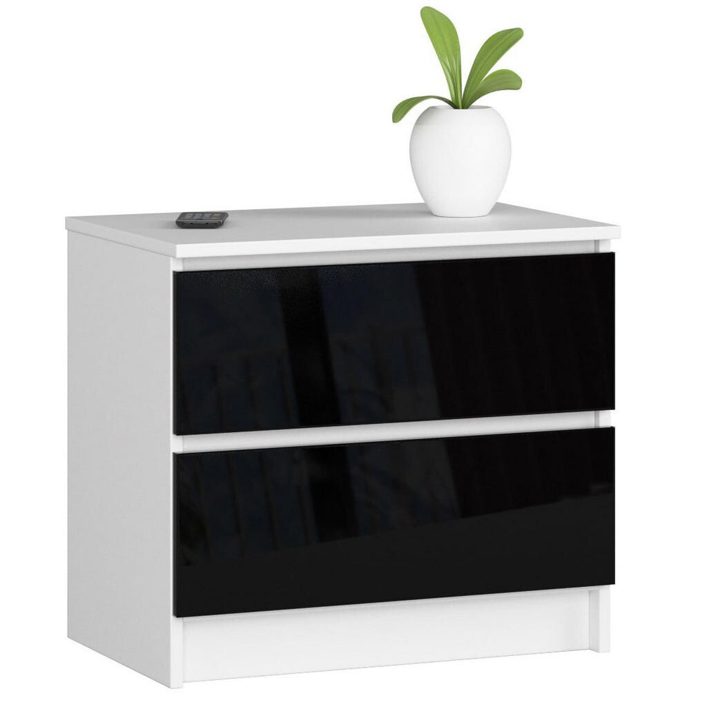 RAUMHIRSCH FURNITURE KOMODA bílá, černá lesklá 55/60/40
