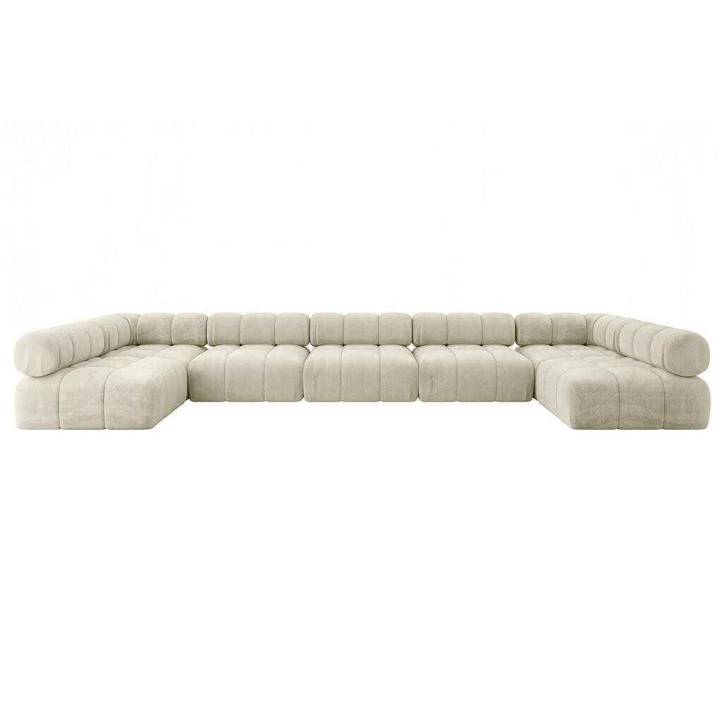 ALTDECOR SEDACÍ SOUPRAVA modulární pohovka Garvo-U3 – 475 x 190 x 70 cm, béžový velur