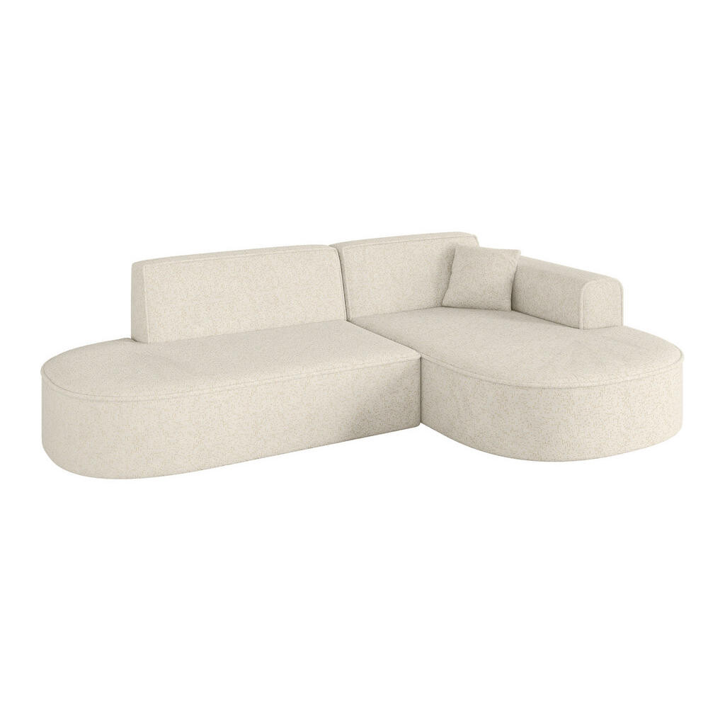 ALTDECOR ROHOVÁ SEDACÍ SOUPRAVA s otomanem vpravo MARI-L1 – 243 × 171 × 79 cm, krémová látka