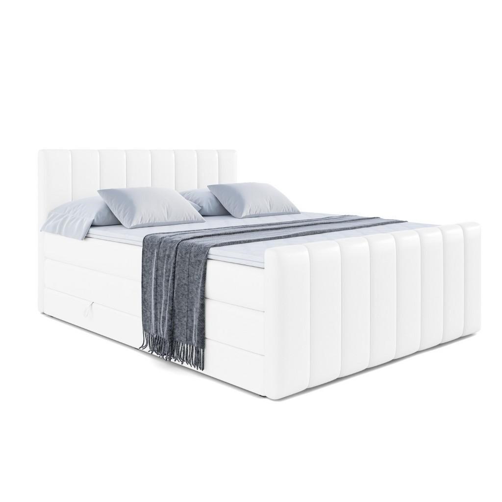 ALTDECOR POSTEL boxspring OTTA-Z KING – 120 × 200 – H3/H4 – vysoce lesklá bílá