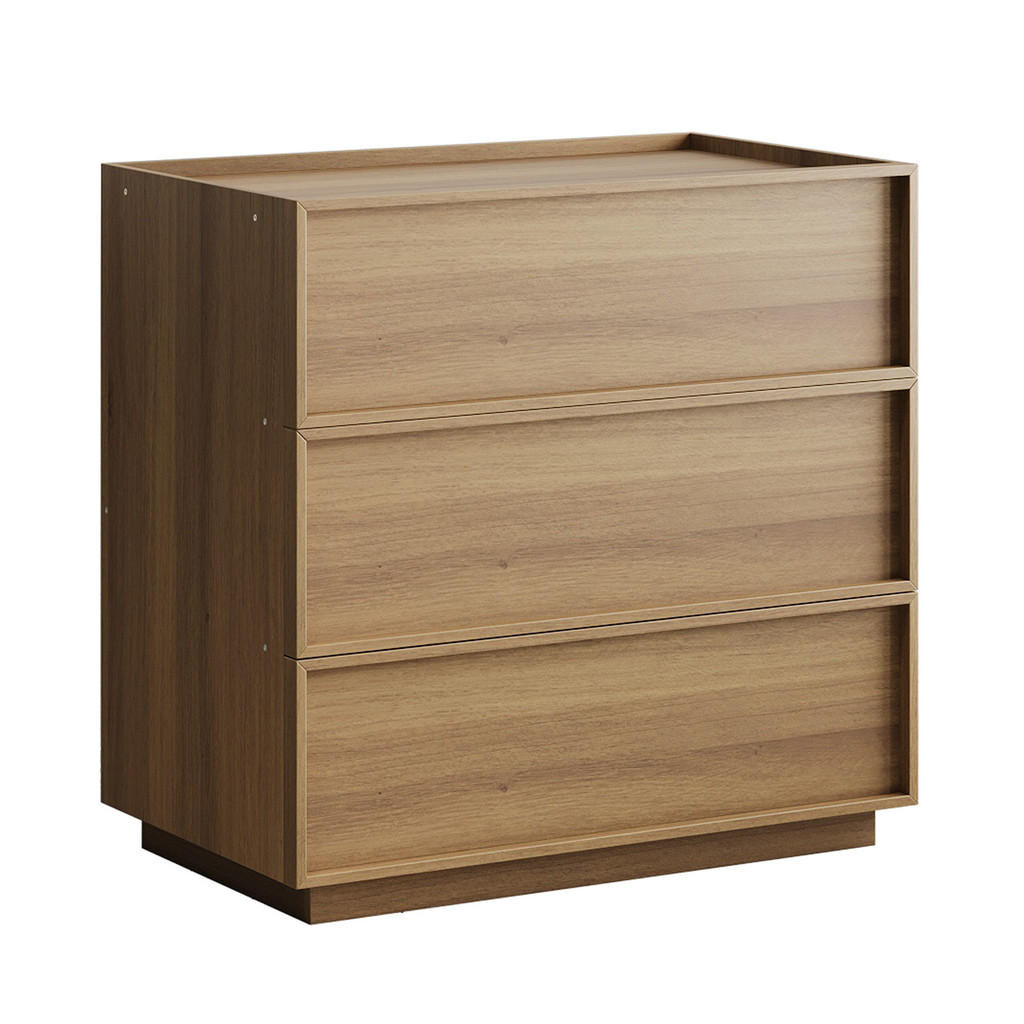 Urban Meuble NOČNÍ STOLEK dub 80 cm, 3 zásuvky, ochrana proti převrácení