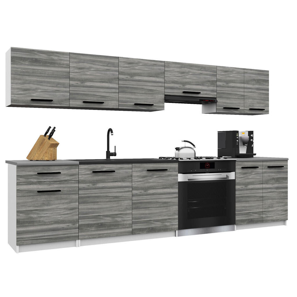B BELINI GROUP KUCHYŇSKÁ LINKA Italia 2 240 cm, s pracovními deskami, Šedá Glamour