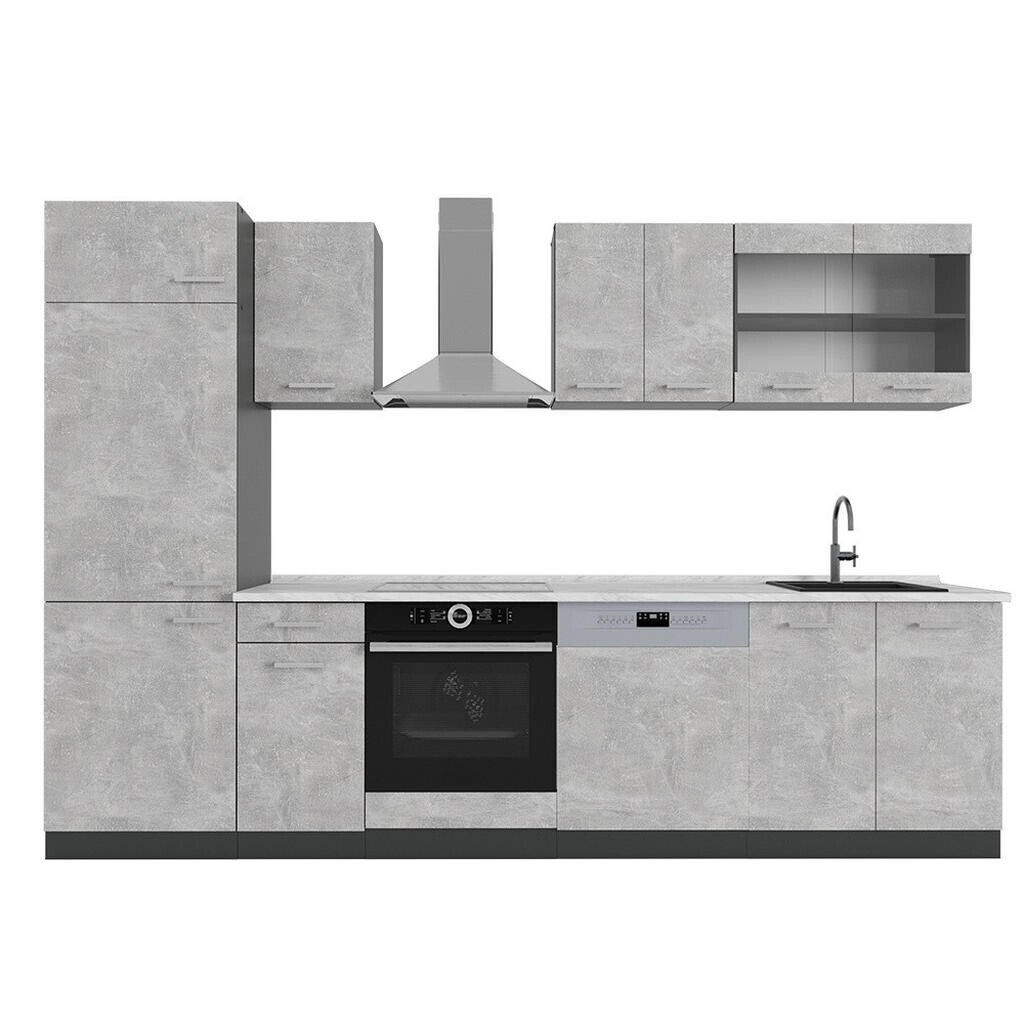 Vicco KUCHYŇSKÝ KOUT R-Line Beton/antracit 300 cm , PD Mramor