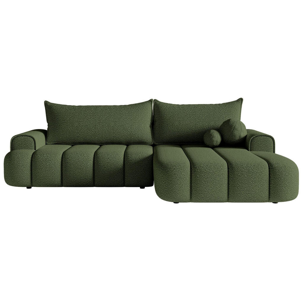 Selsey ROHOVÁ POHOVKA Dandelino khaki, s potahem bouclé, pravá