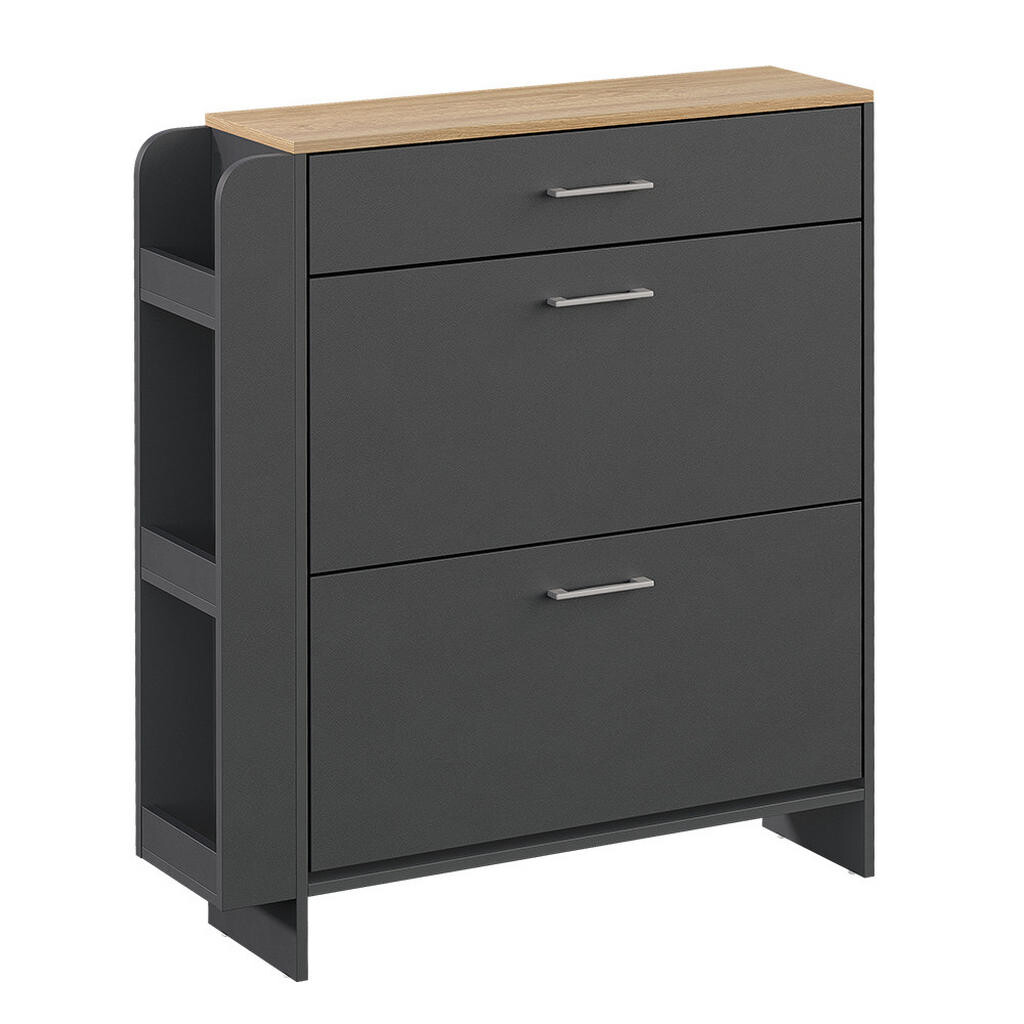 Vicco BOTNÍK Movino Antracit/dub 88.4 x 101.6 cm S otevřenými a uzavřenými přihrádkami