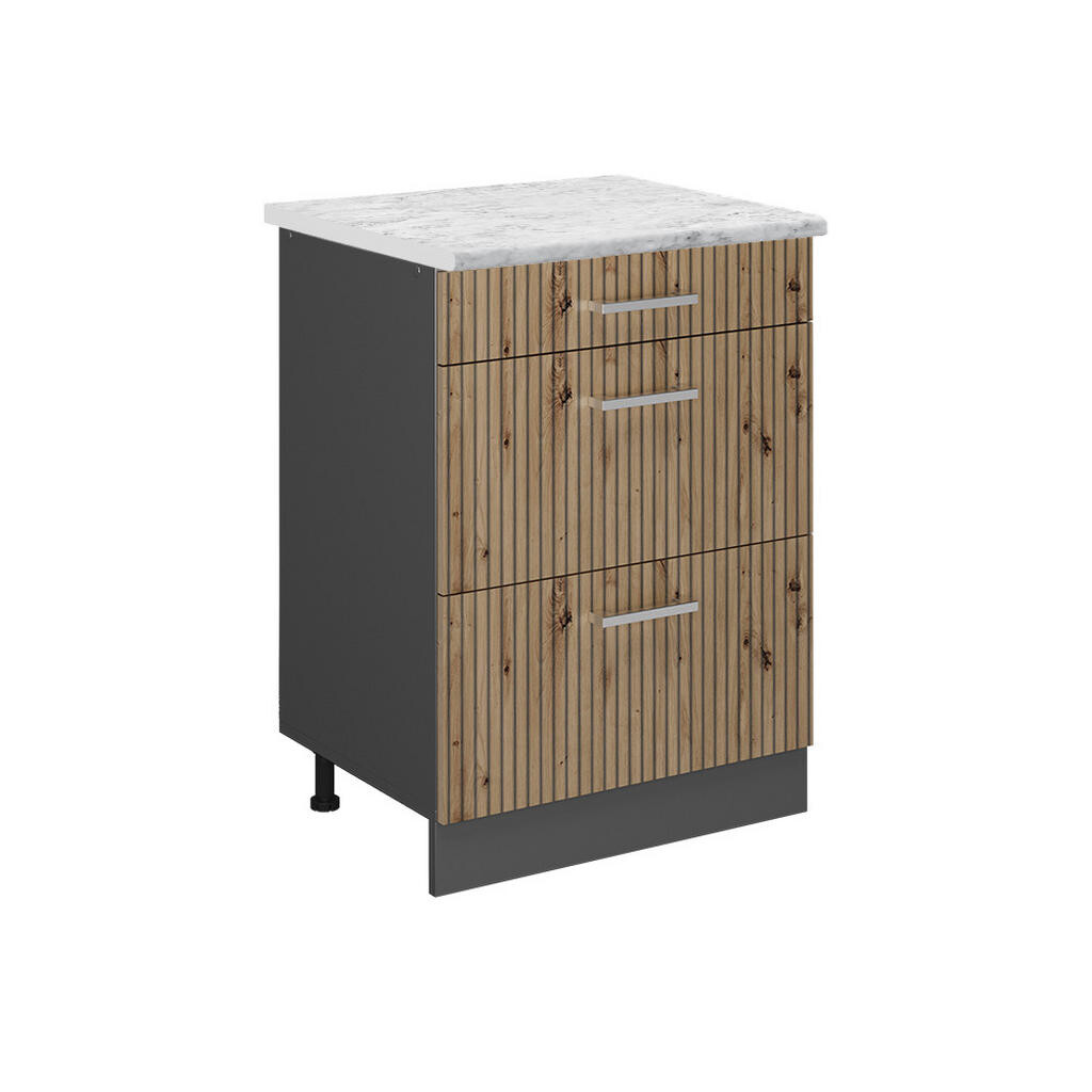 Vicco SPODNÍ SKŘÍŇKA KUCHYŇSKÉ LINKY R-Line Řemeslný dub 60 cm PD Mramor