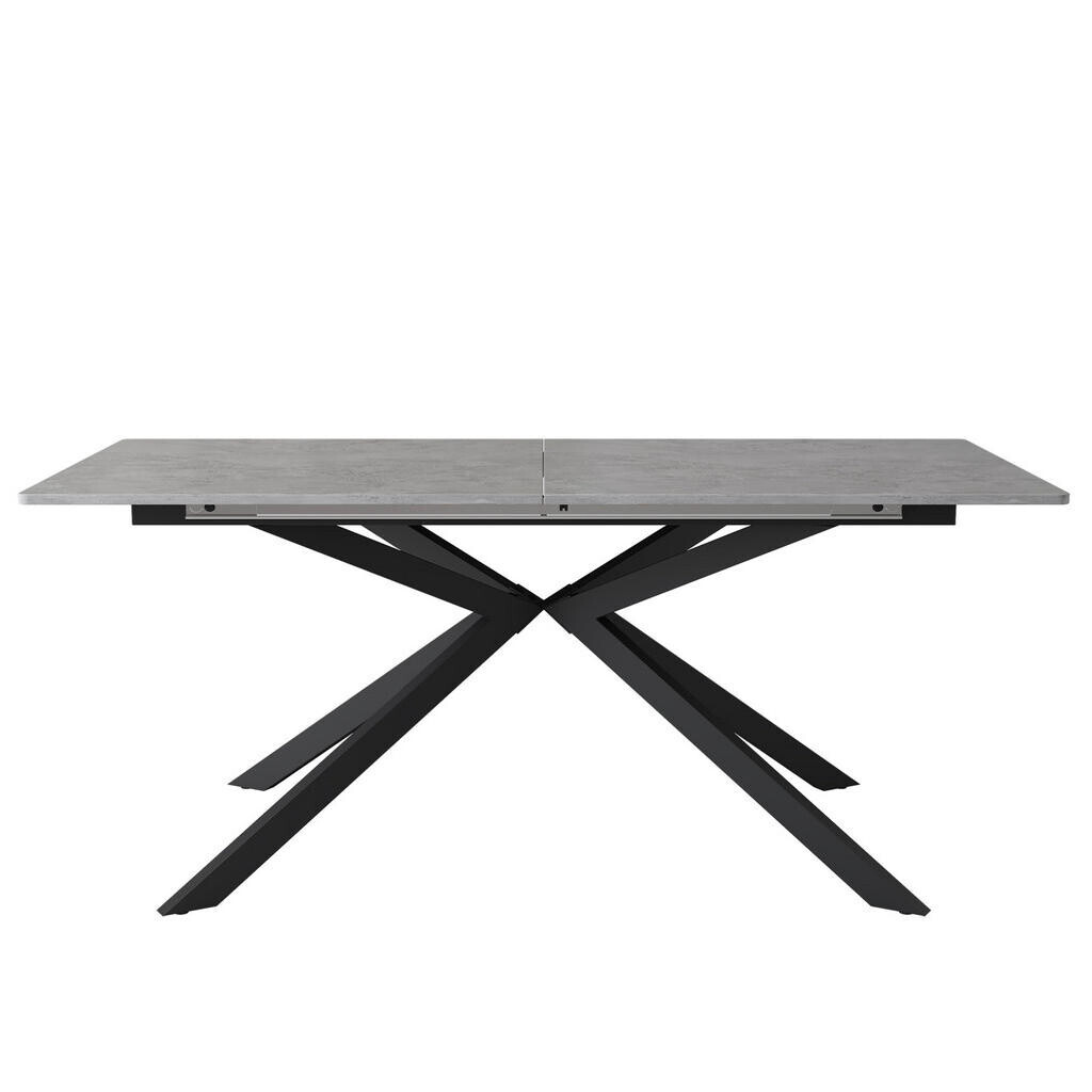 Redom ROZKLÁDACÍ jídelní stůl 150/180/70/76 cm s automatickým rozkladem a křížovou podnoží, Černá/šedá