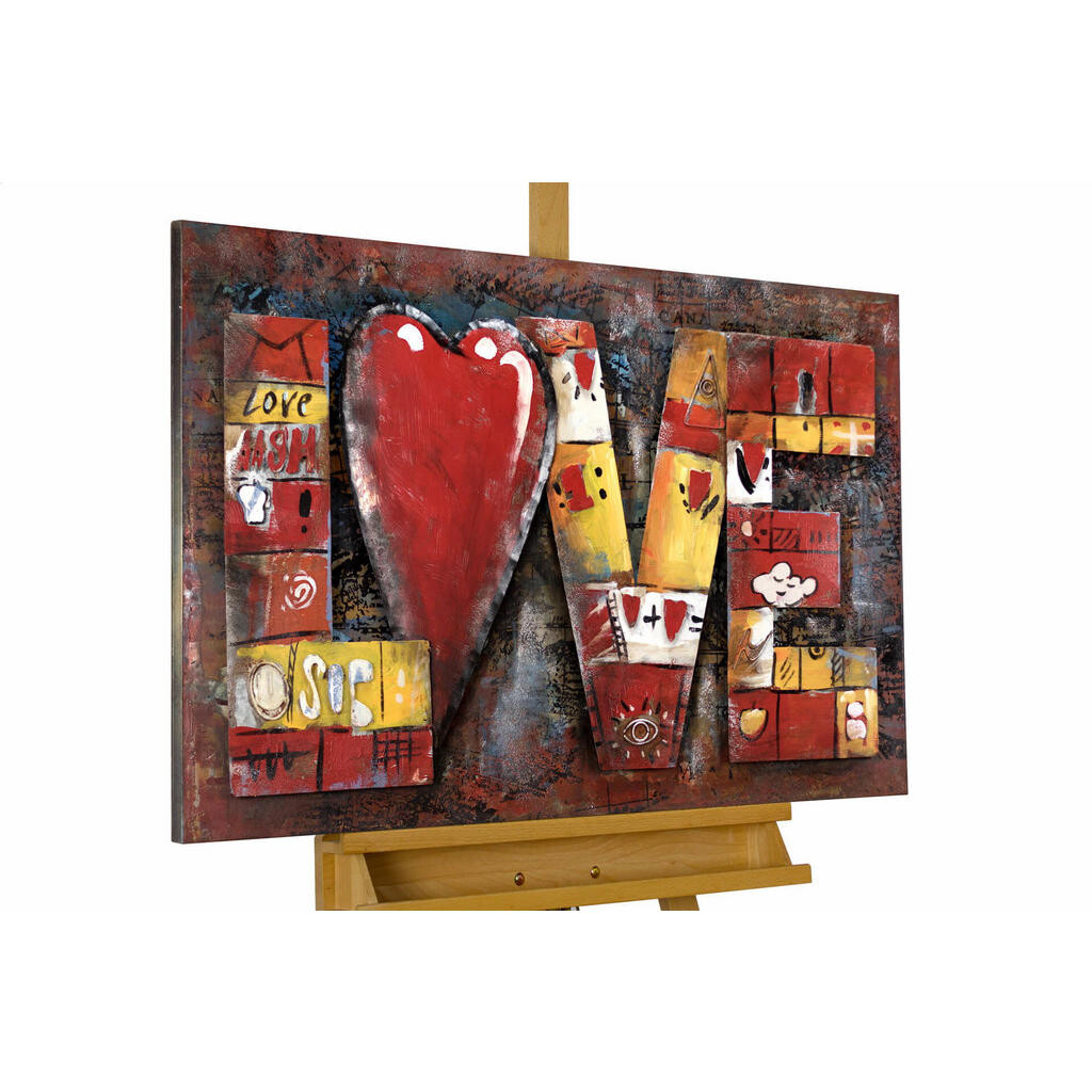 KUNSTLOFT KOVOVÝ OBRAZ NEJKRÁSNĚJŠÍ POCIT, 90/60 CM