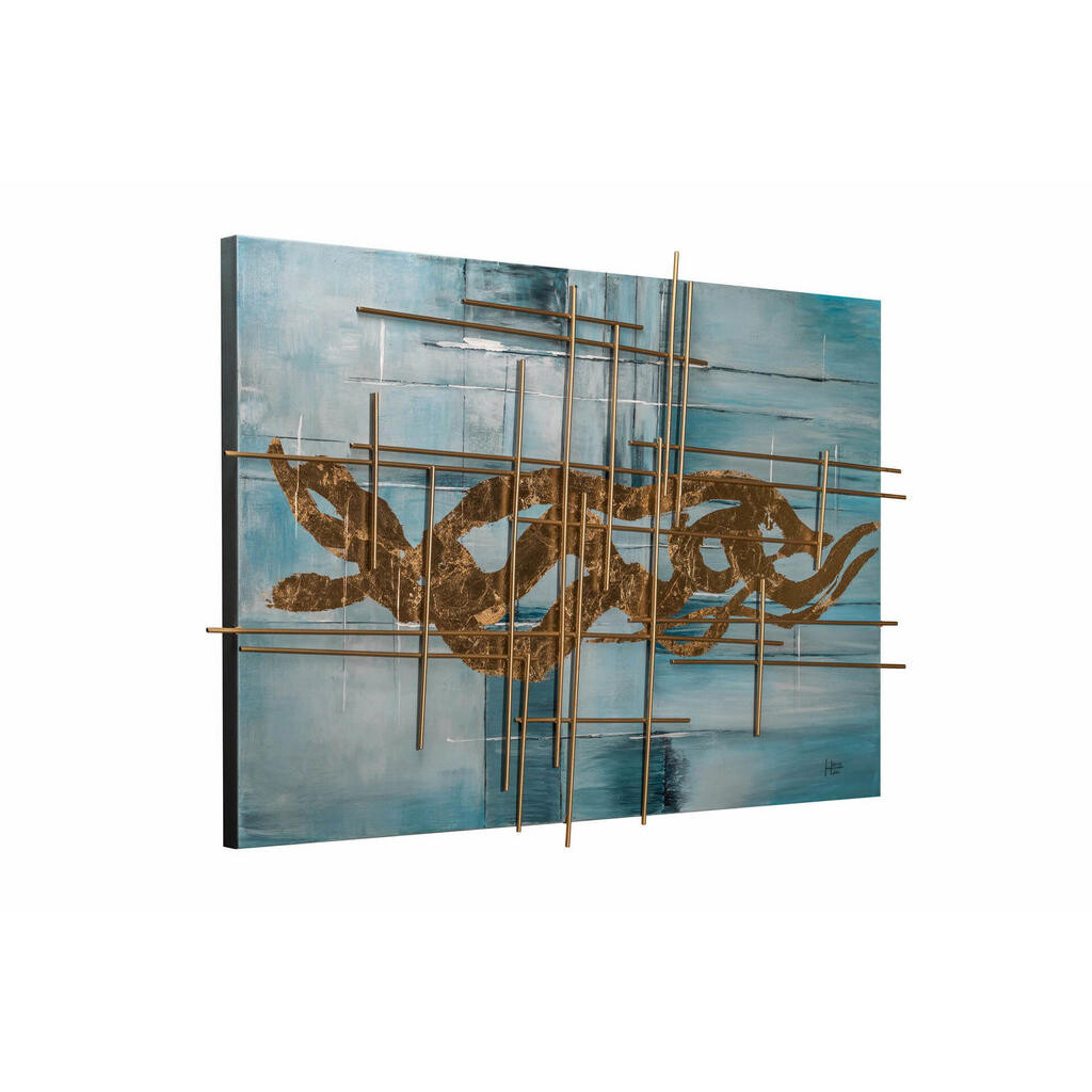 KUNSTLOFT RUČNĚ MALOVANÝ AKRYLOVÝ OBRAZ MODRÝ/ZLATÝ, 120/80 CM