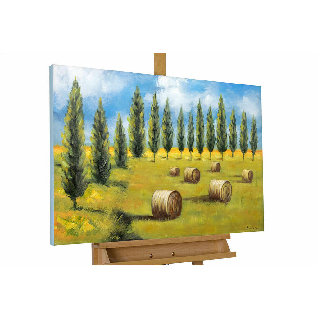 KUNSTLOFT RUČNĚ MALOVANÝ AKRYLOVÝ OBRAZ ZELENÝ/BÉŽOVÝ, 90/60 CM