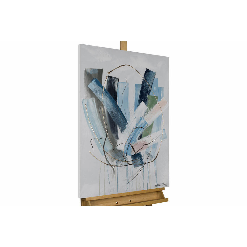 KUNSTLOFT RUČNĚ MALOVANÝ AKRYLOVÝ OBRAZ MODRÝ/ŠEDÝ, 60/90 CM