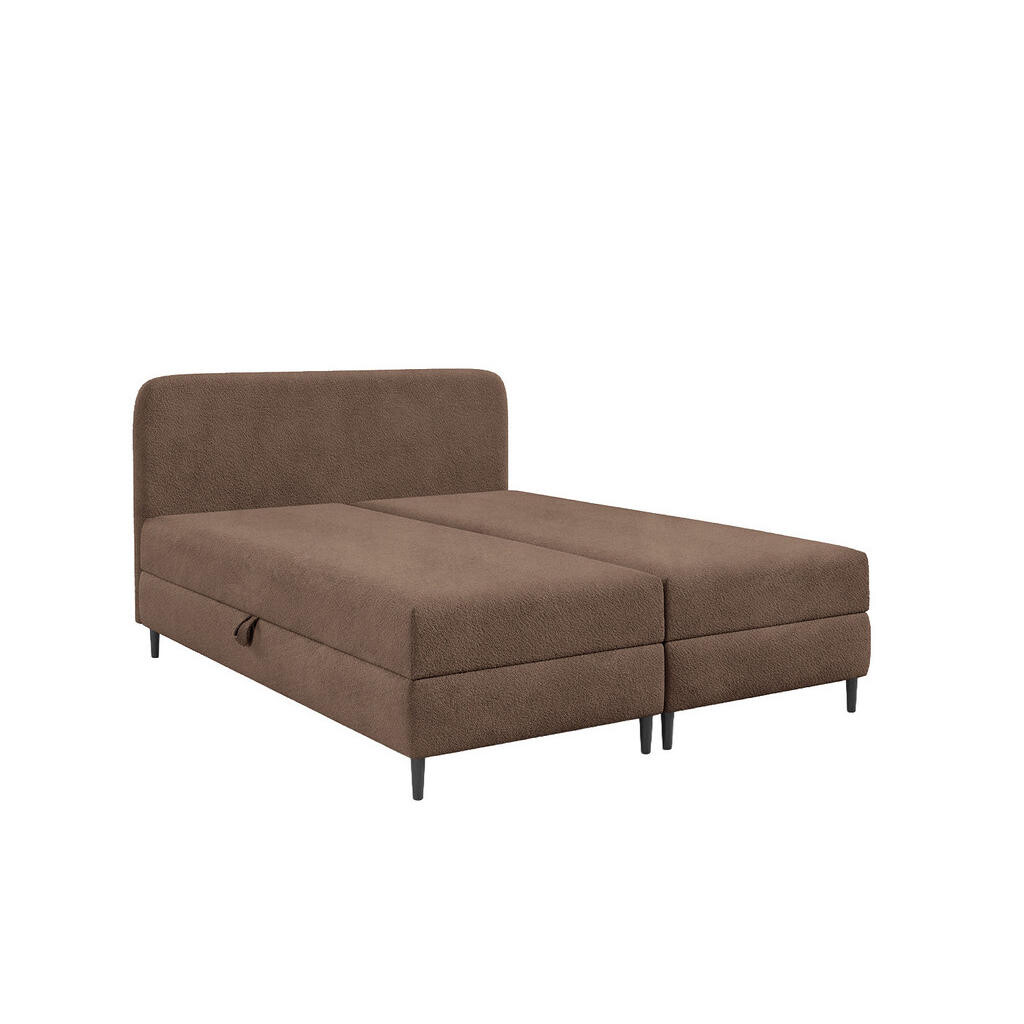 Kaiser Möbel KONTINENTÁLNÍ POSTEL se dvěma úložnými prostory, buklé tkanina Lambi, Hnědá, 160x200 cm, FUBU