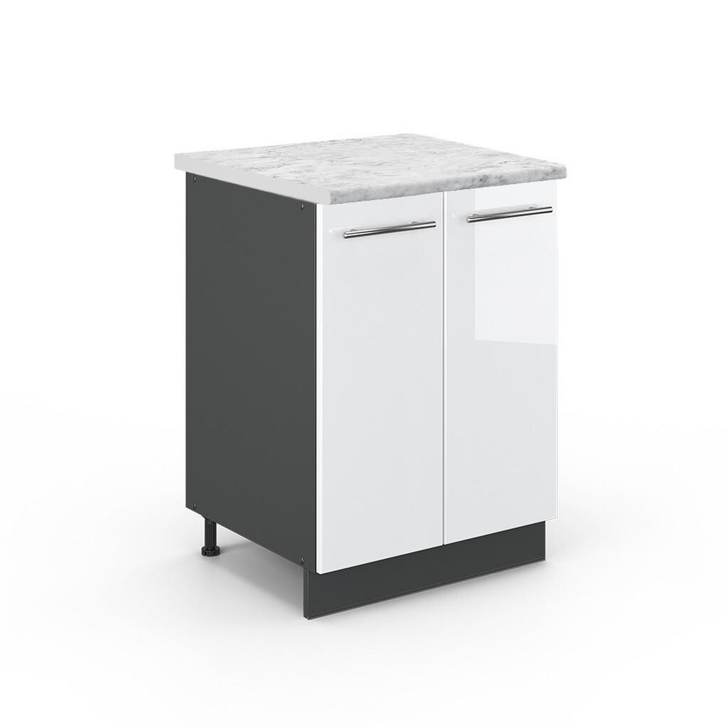 Vicco SPODNÍ SKŘÍŇKA KUCHYŇSKÉ LINKY Fame-Line Bílá vysoký lesk 60 cm , PD Mramor