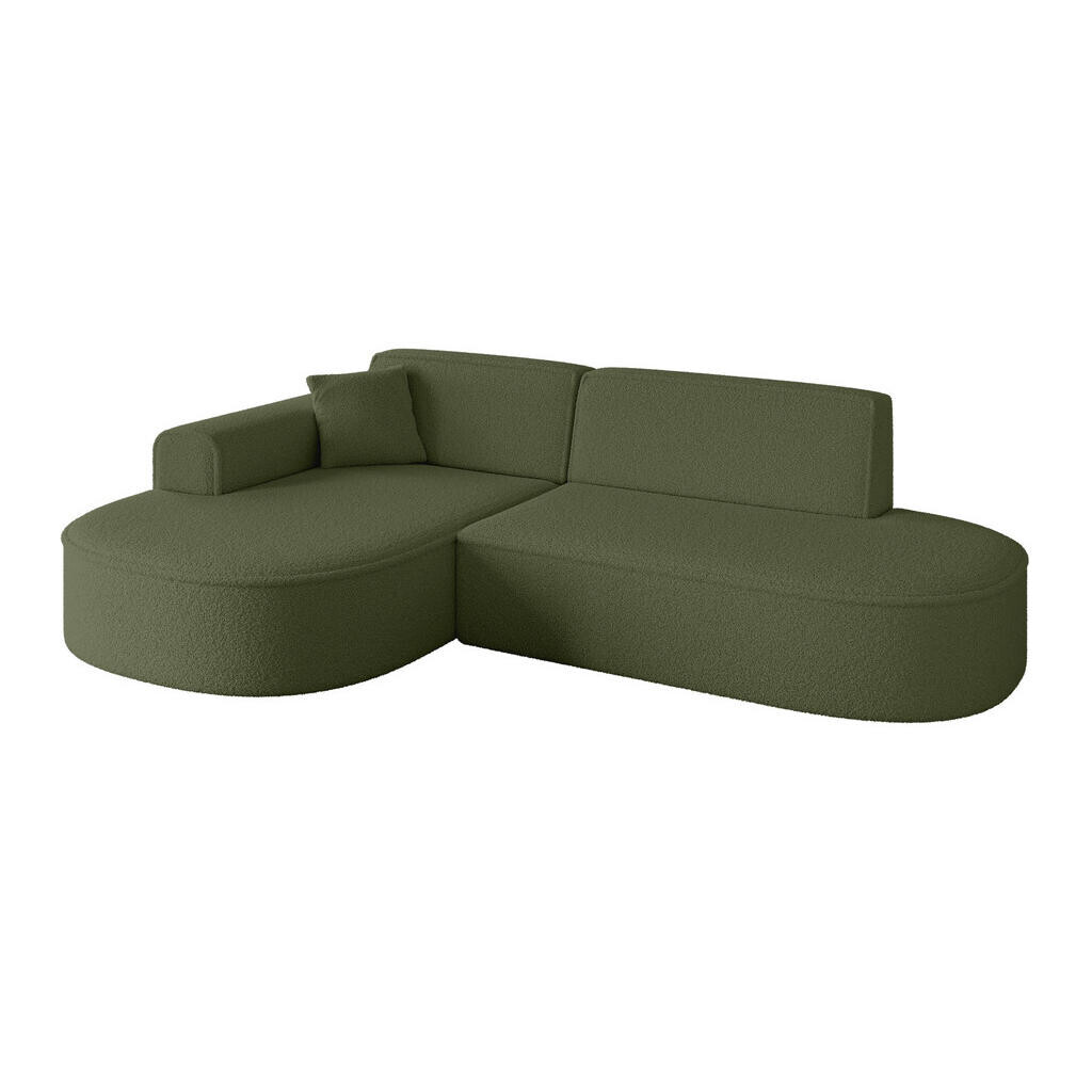 ALTDECOR ROHOVÁ SEDACÍ SOUPRAVA s otomanem vlevo MARI-L1 – 243 x 171 x 79 cm, zelená, buklé