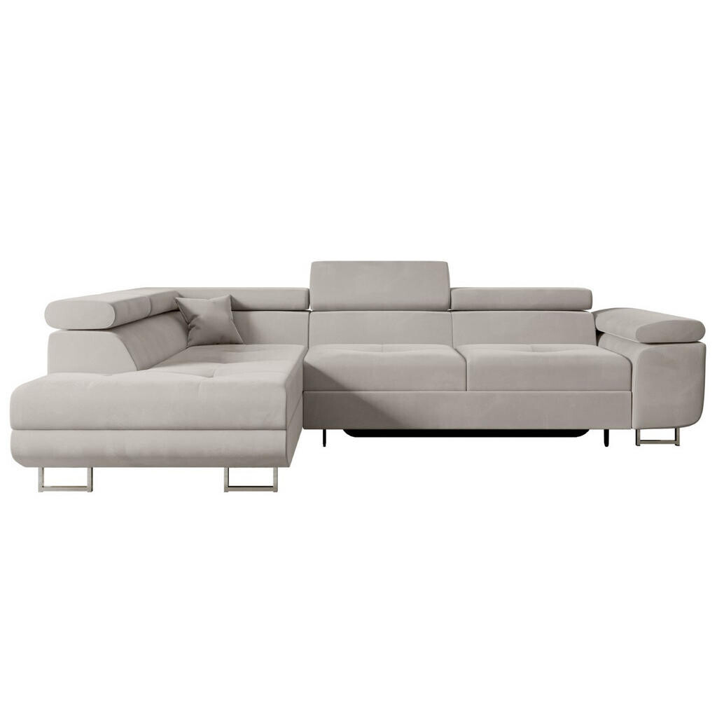 ALTDECOR ROHOVÁ POHODA s funkcí lůžka a úložným prostorem GUSA-L 272x202x107 cm světle hnědý velur