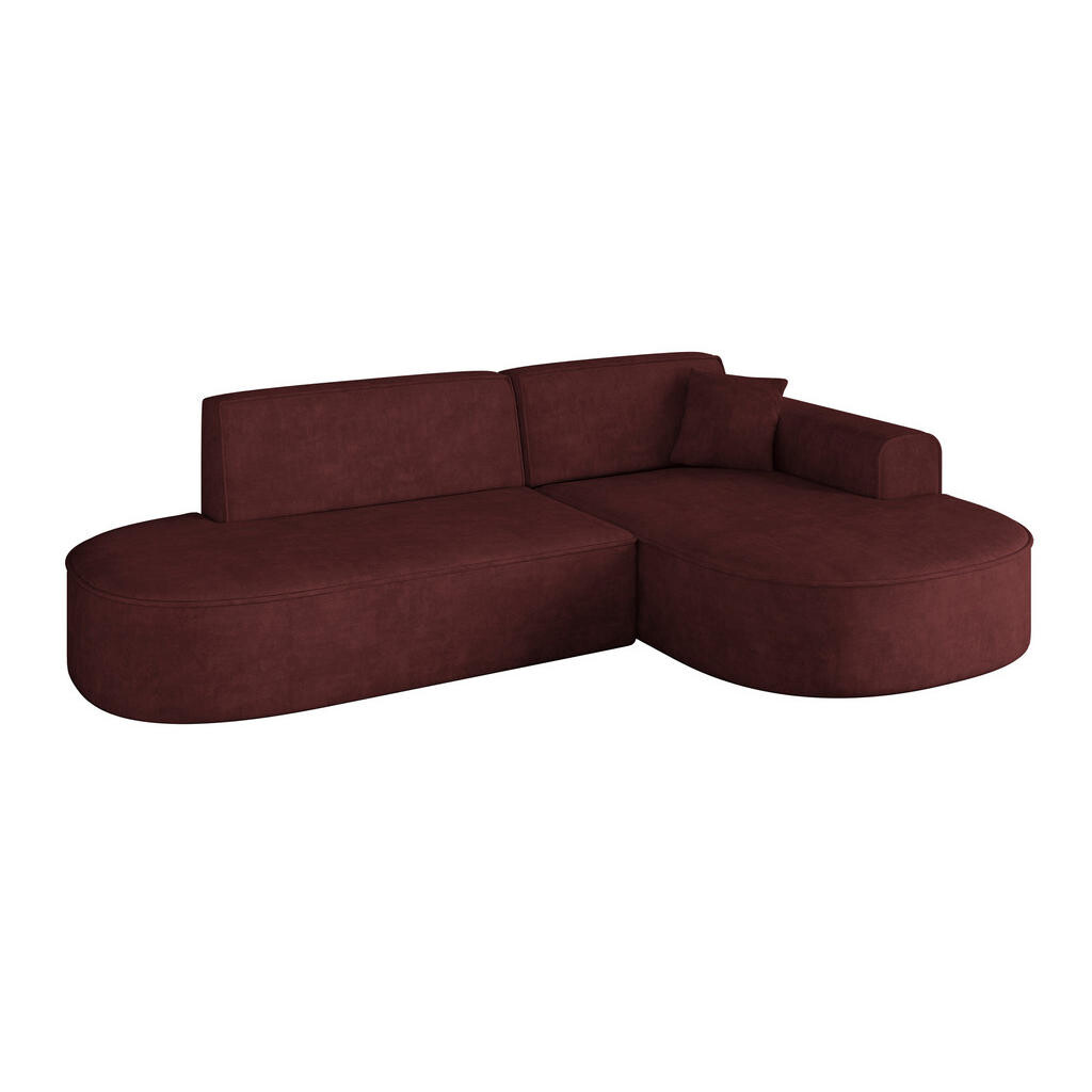 ALTDECOR ROHOVÁ SEDACÍ SOUPRAVA s otomanem vpravo MARI-L1 – 243 x 171 x 79 cm, bordó, velur