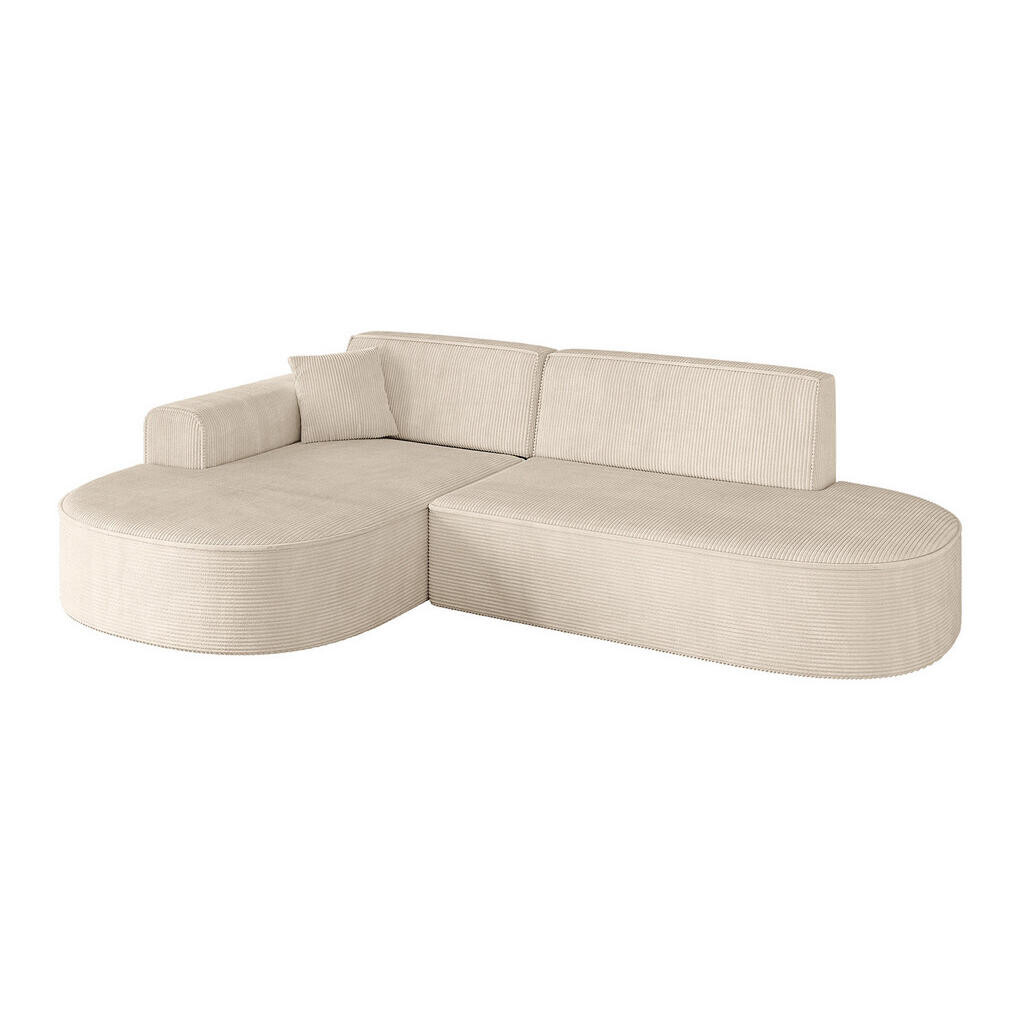 ALTDECOR ROHOVÁ SEDACÍ SOUPRAVA s otomanem vlevo MARI-L1 – 243 x 171 x 79 cm, béžový manšestr