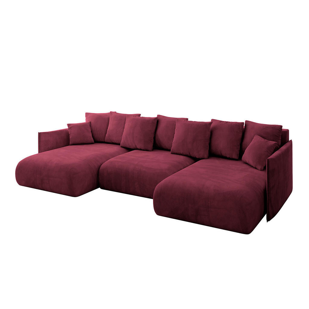 ALTDECOR SEDACÍ SOUPRAVA s funkcí lůžka a úložným prostorem pod postelí ONESK-U 317x177x72 bordó, velur