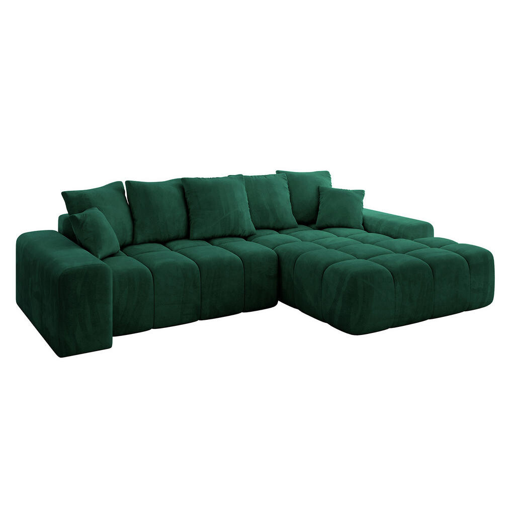 ALTDECOR ROHOVÁ SEDAČKA, otoman vpravo ENSI-L – 267 × 164 × 69 cm, tmavě zelená