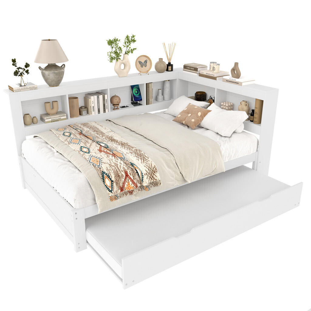 FLIEKS DENNÍ POSTEL 140x200cm DTD Výsuvná USB Bílá