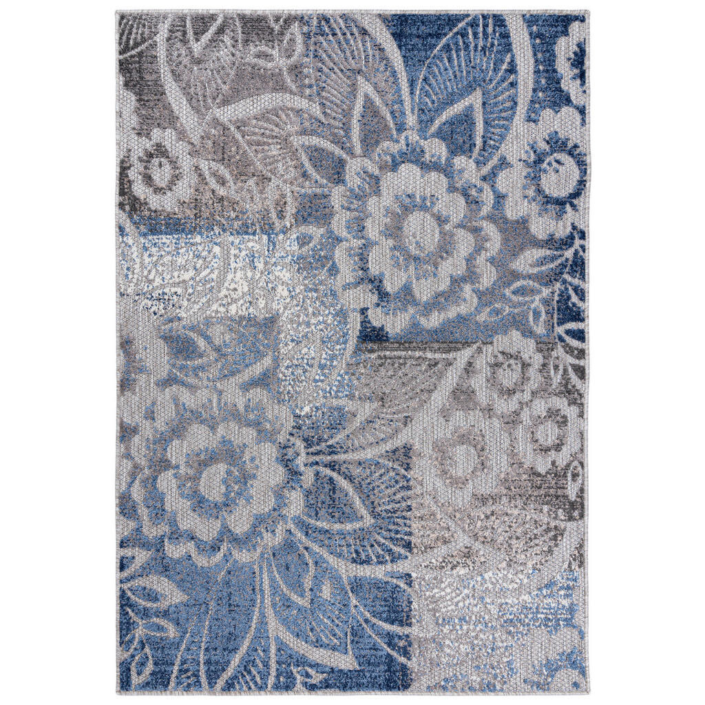 Mazovia KOBEREC modrý šedý rostlinný - 140 x 200 cm