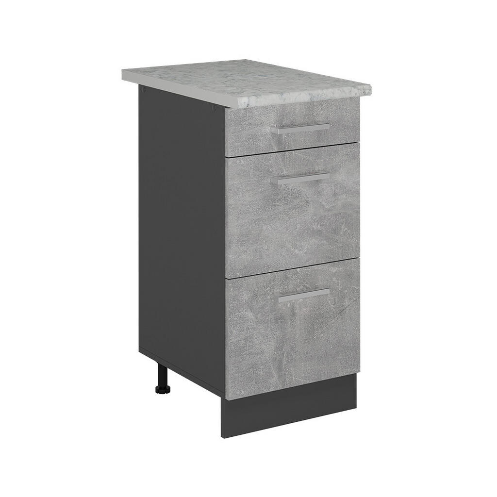 Vicco SPODNÍ SKŘÍŇKA KUCHYŇSKÉ LINKY R-Line Beton 40 cm se zásuvkami, AP mramor