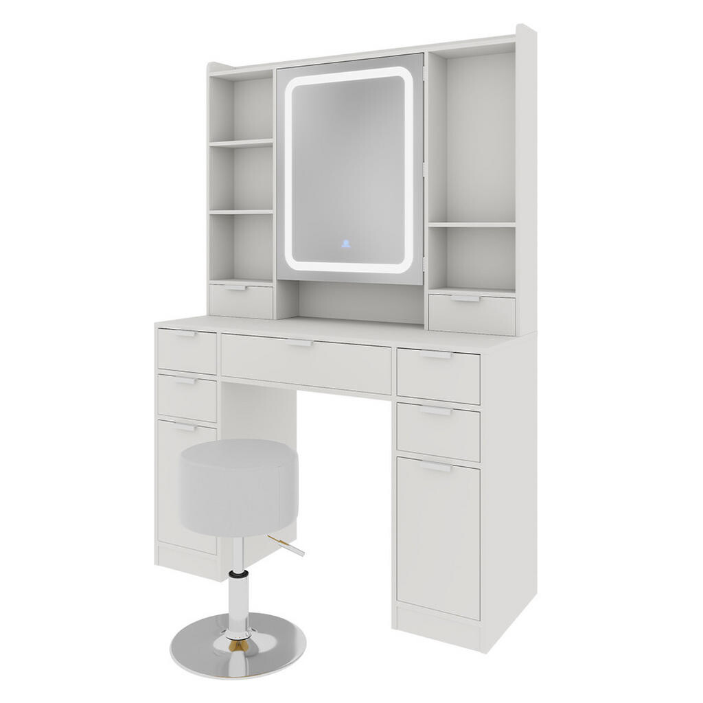 Vicco TOALETNÍ STOLEK Solea Bílá 105 cm se zrcadlem LED a stoličkou