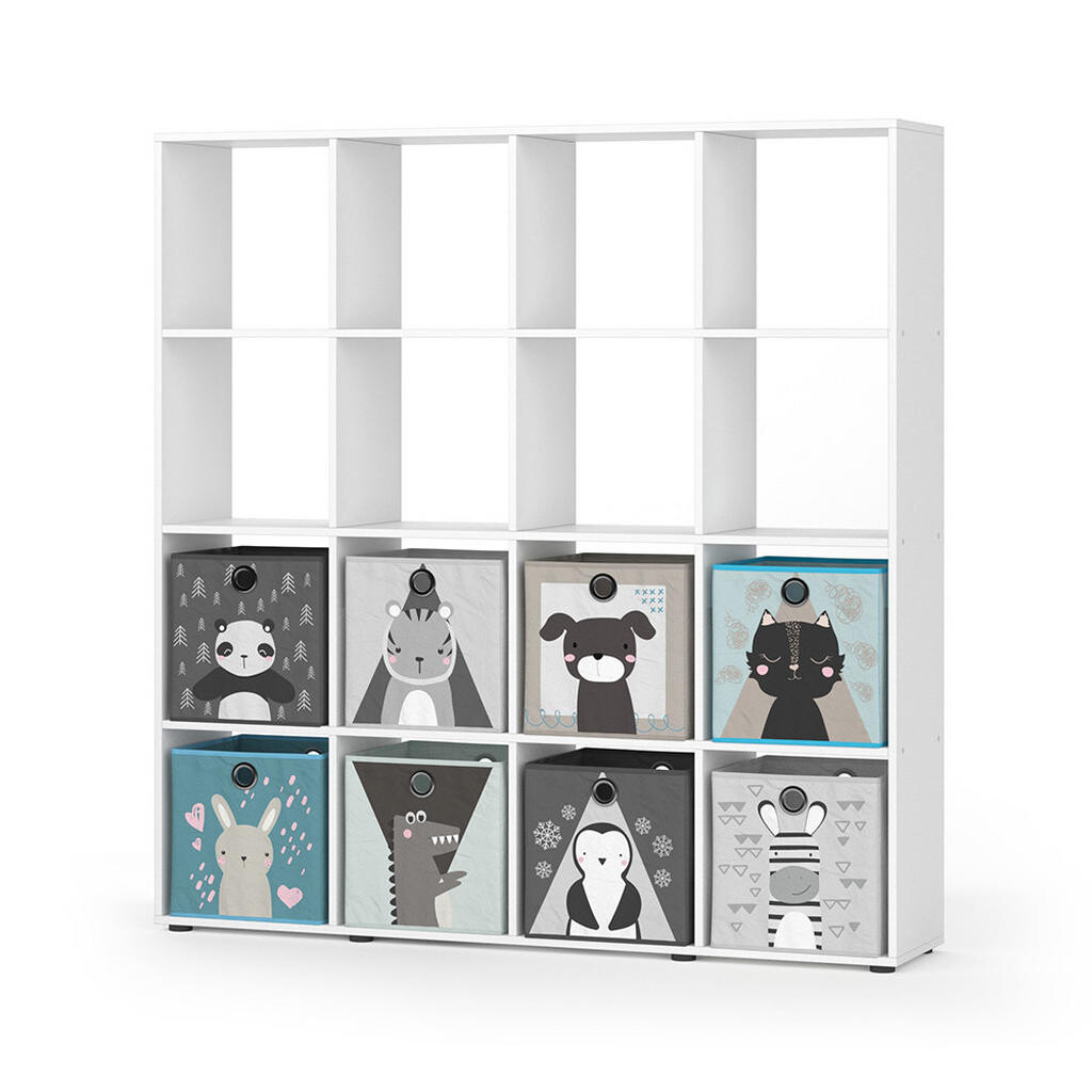 Vicco DĚTSKÁ POLIČKA Karree Bílá 138.5 x 142.5 cm s 8 skládacími boxy