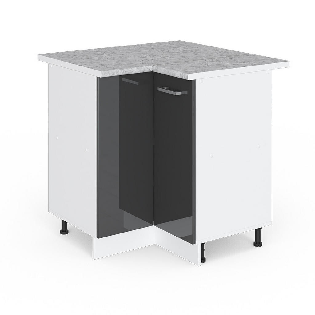 Vicco ROHOVÁ SKŘÍŇKA R-Line Antracitový vysoký lesk 75.6 cm s pracovní deskou