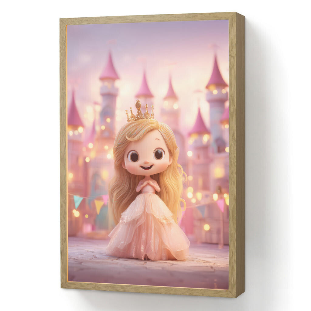 OnlyWow NÁSTĚNNÁ LAMPA S AKUMULÁTOREM Princezna - Růžová - Zámek 40x60 cm