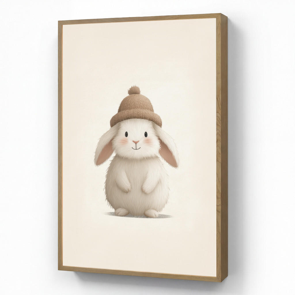 OnlyWow NÁSTĚNNÁ LAMPA S AKUMULÁTOREM Králík - Klobouk - Uši - béžový 70x100 cm