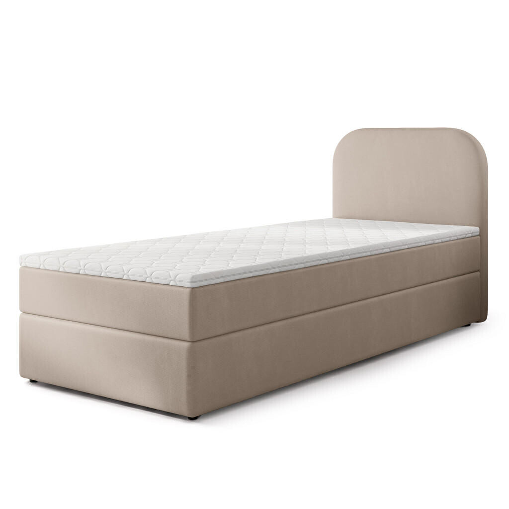 MASSENO AMERICKÁ POSTEL CERIA 100x200 cm, s matrací a úložným prostorem, PAROS 02, Beige