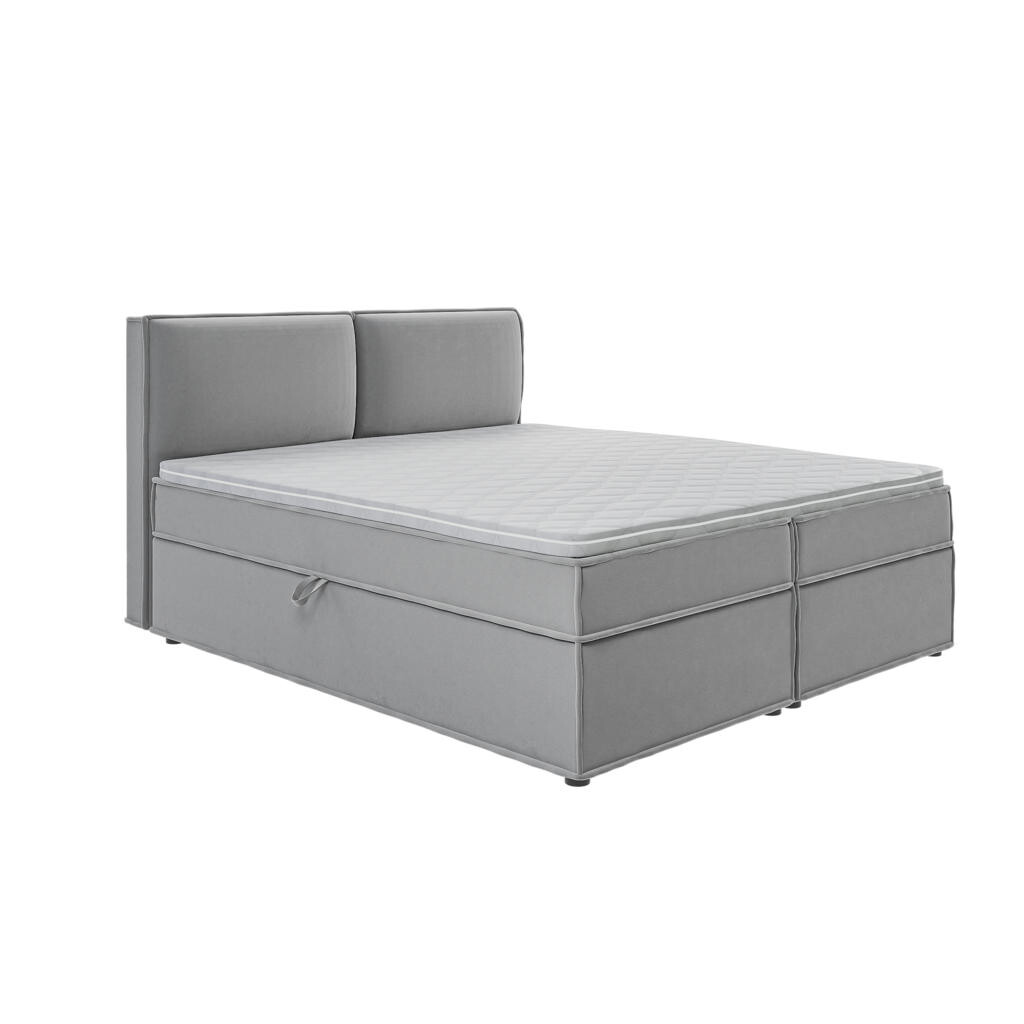 S-Style POSTEL BOXSPRING 180/200 cm Eclipse ze šedého mikrovlákna