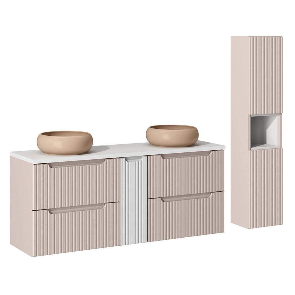 Petits-meubles KOUPELNOVÝ NÁBYTEK 140.4cm Riva 2er-Set Kašmír