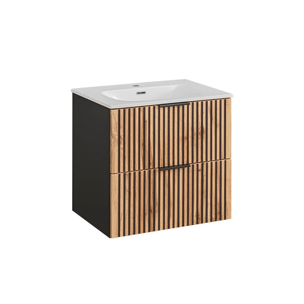 Petits-meubles UMYVADLO 60.2cm Gaia Dubové dřevo a černá barva