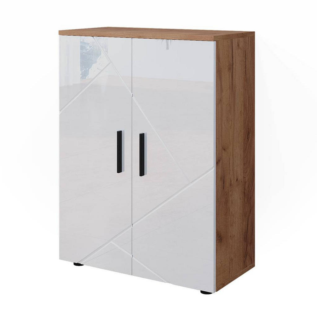 Vicco STŘEDNÍ SKŘÍŇKA Irma Bílý vysoký lesk/zlatý dub power 60 x 81 cm