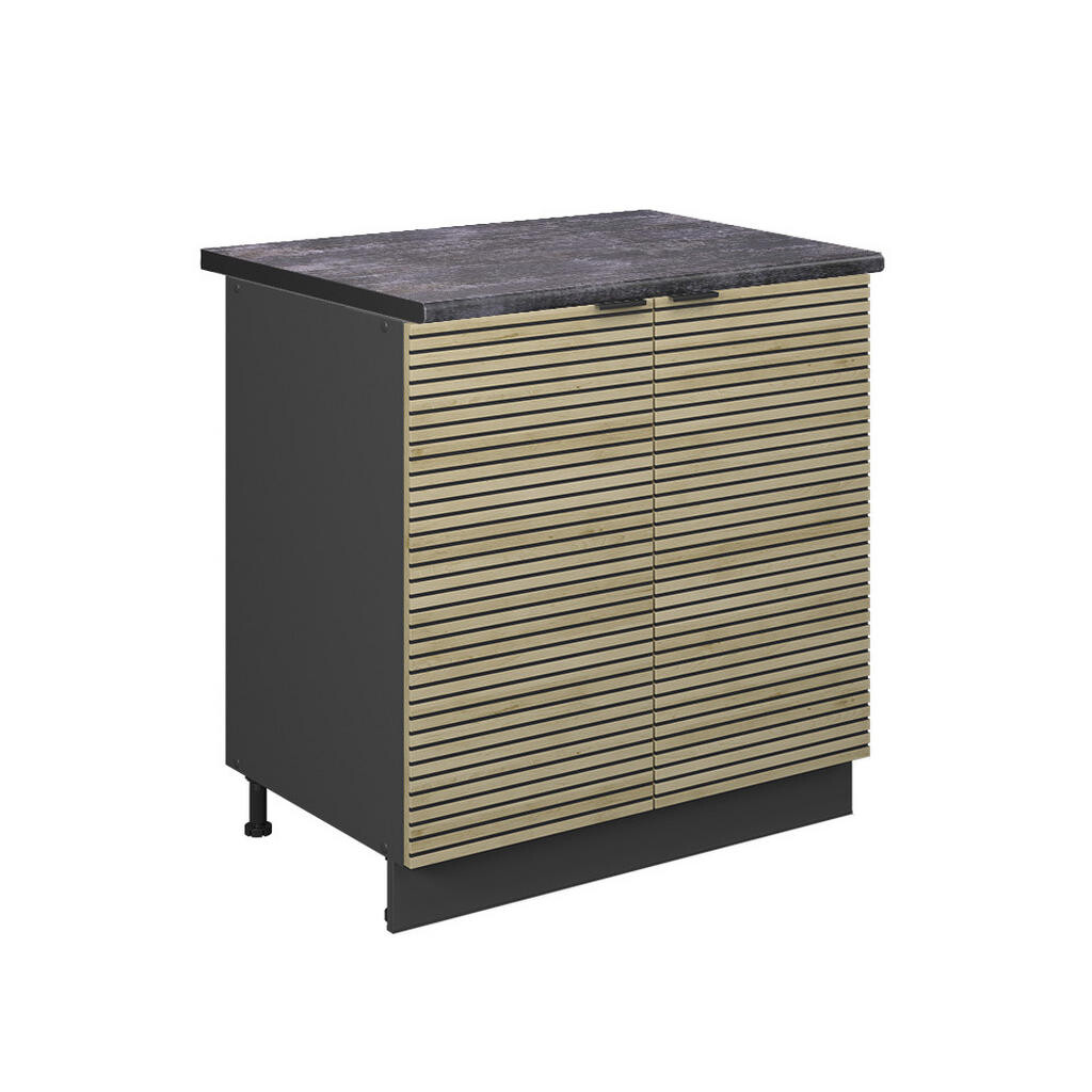 Vicco SPODNÍ SKŘÍŇKA KUCHYŇSKÉ LINKY Fame-Line, Dubový panel/Antracit, 80 cm pracovná doska antracitová
