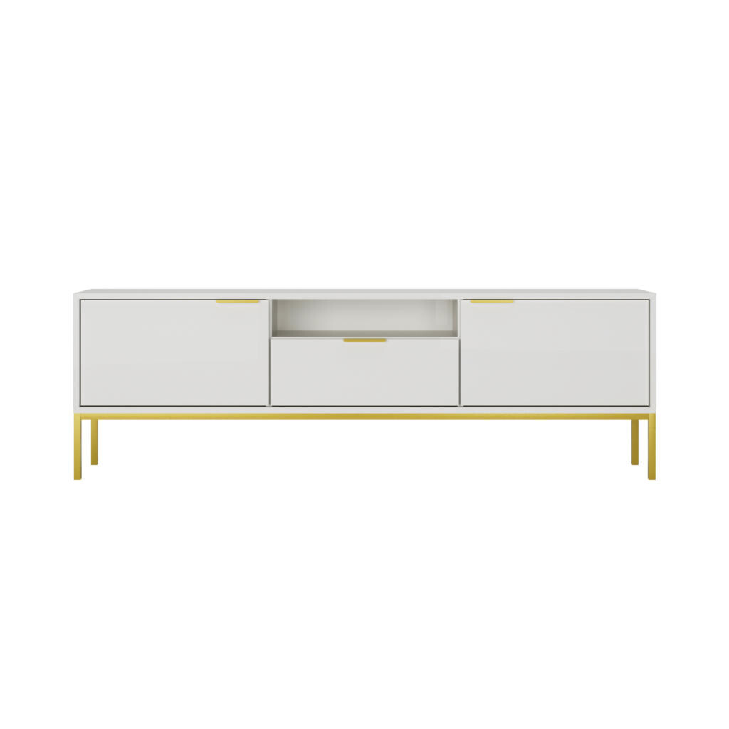 RAUMHIRSCH FURNITURE NÍZKÁ SKŘÍŇKA Austin II bílá, zlatá 33/56,4/175 cm