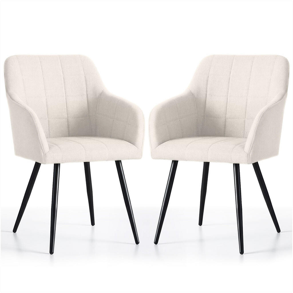 RAUMHIRSCH FURNITURE ČALOUNĚNÁ ŽIDLE, sada 2 ks, kovové nohy, krémová, černá 54/82/58