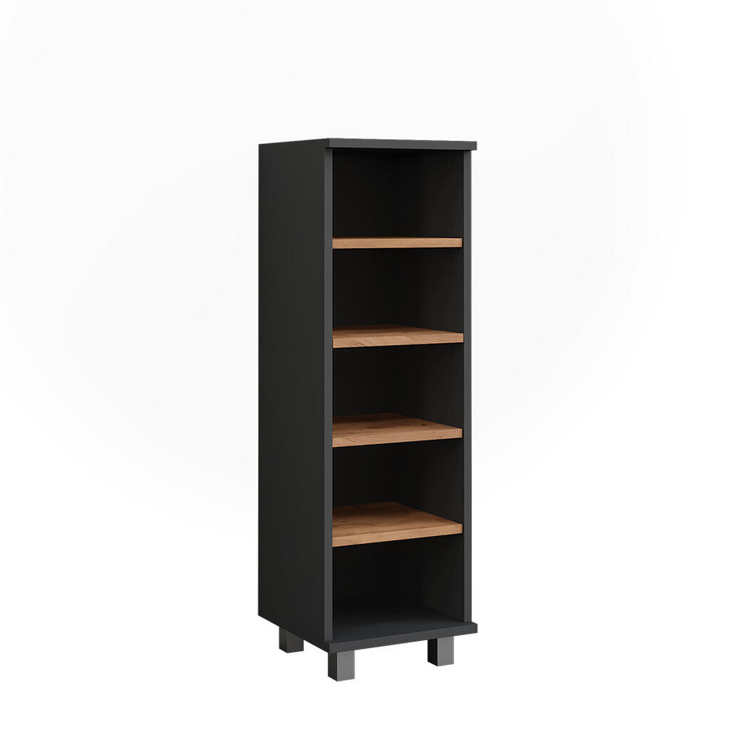 Vicco MIDI SKŘÍŇKA Ilias Antracit/zlatý dub 30.2 x 95 cm s 5 otevřenými přihrádkami