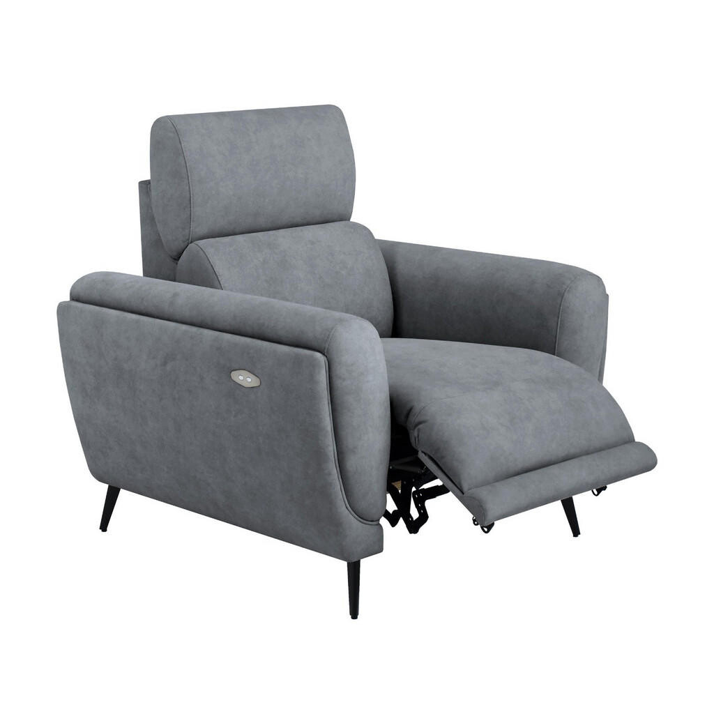 Beautysofa RELAXAČNÍ KŘESLO Comfort s elektrickým polohováním a nastavitelnou opěrkou hlavy, tmavě šedá