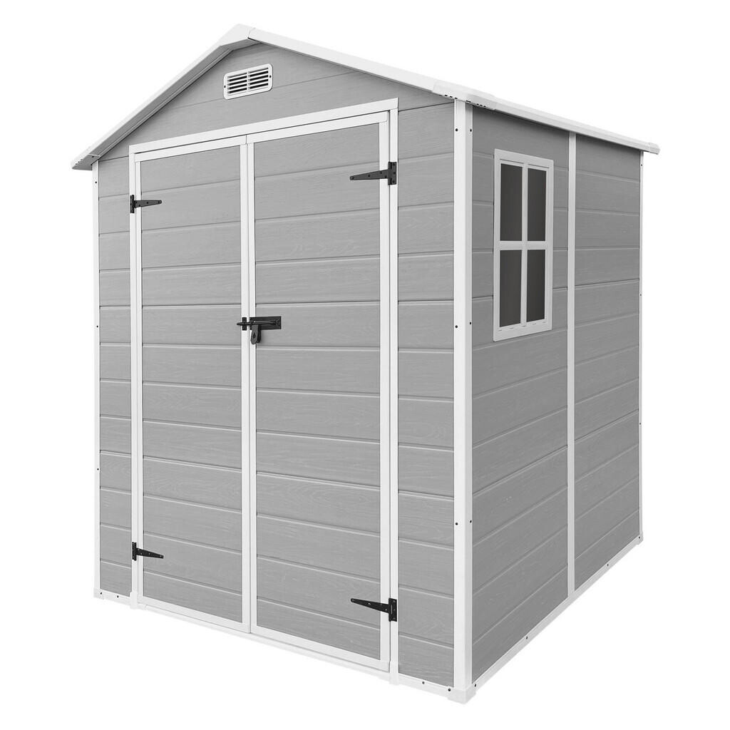 ECD-Germany ZAHRADNÍ DOMEK z plastu s podlahou 5 m³ 151 x 182 x 220 cm světle šedý