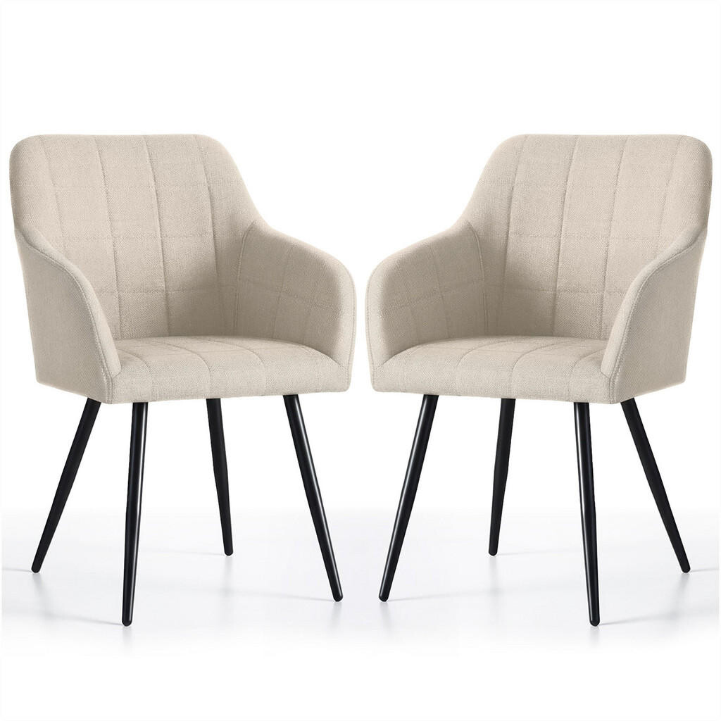 RAUMHIRSCH FURNITURE ČALOUNĚNÉ ŽIDLE, sada 2 ks, kovové nohy, béžová, černá 54/82/58