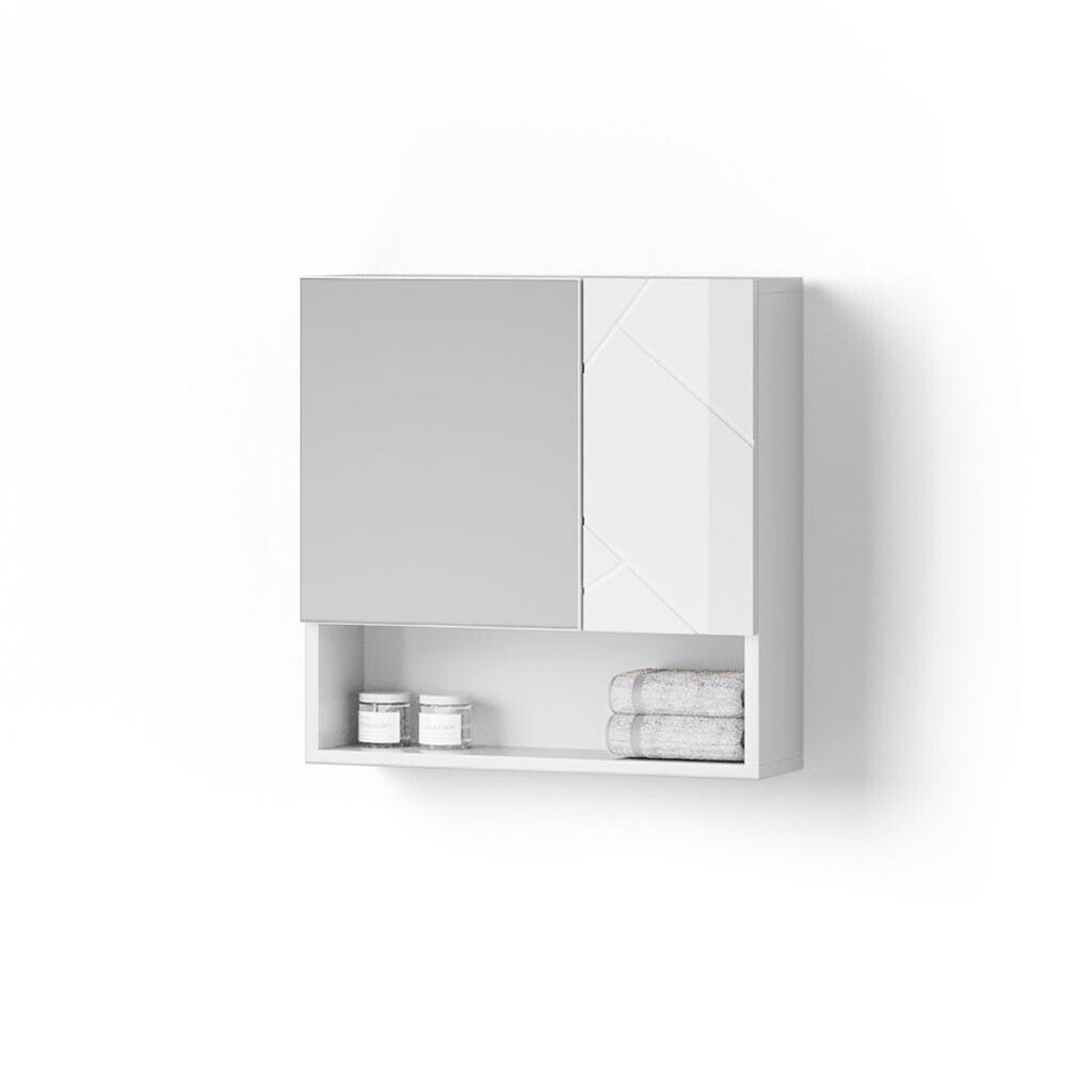 Livinity® KOUPELNOVÁ ZRCADLOVÁ SKŘÍŇKA Ronco Bílá vysoký lesk 54 x 55 cm