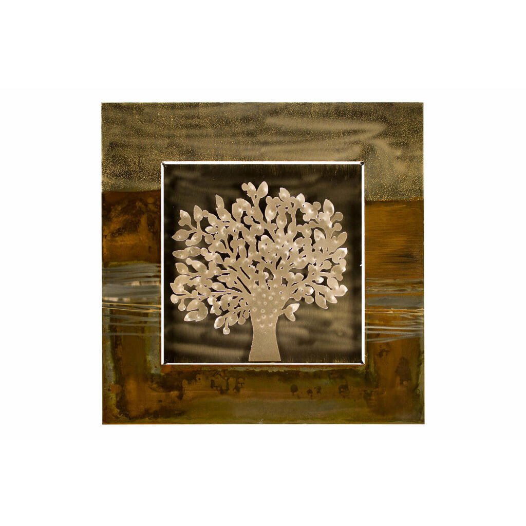 KUNSTLOFT KOVOVÁ NÁSTĚNNÁ DEKORACE HNĚDÁ, 55/55 CM