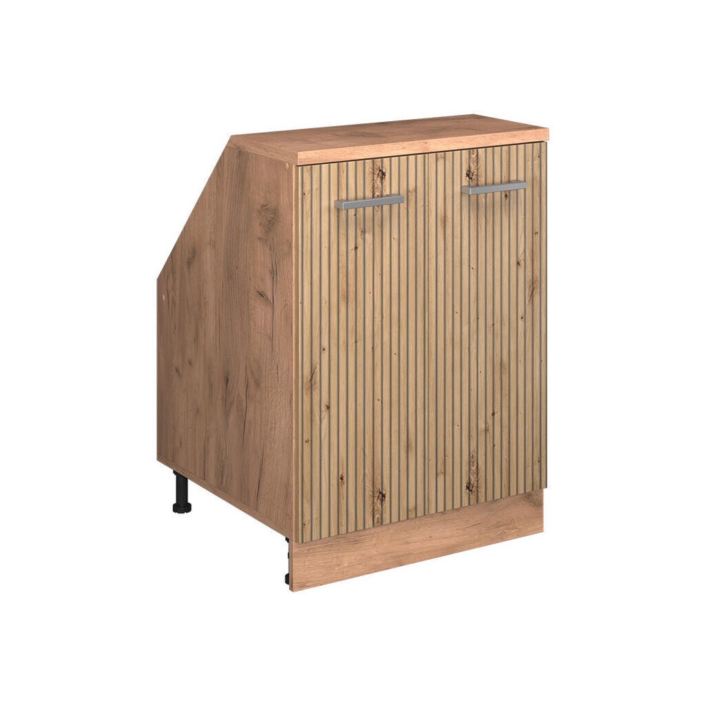 Vicco KUCHYŇSKÁ SKŘÍŇKA POD ŠIKMOU STŘECHU R-Line Řemeslný dub 60 cm se 2 dveřmi, korpus skříně hloubka 60 cm