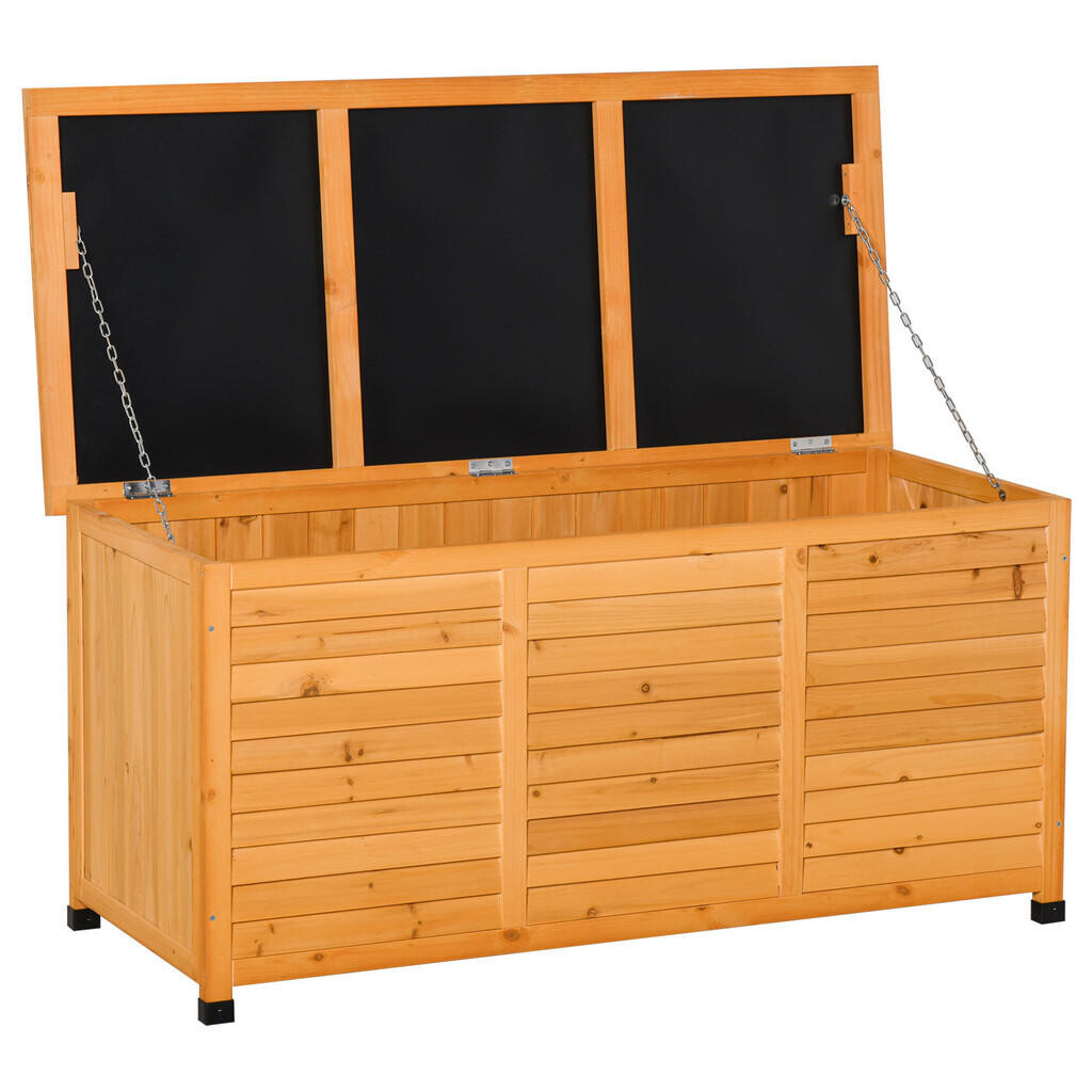 Outsunny ZAHRADNÍ BOX, box na polštáře, úložný box, odolný proti povětrnostním vlivům, masivní dřevo, žlutý