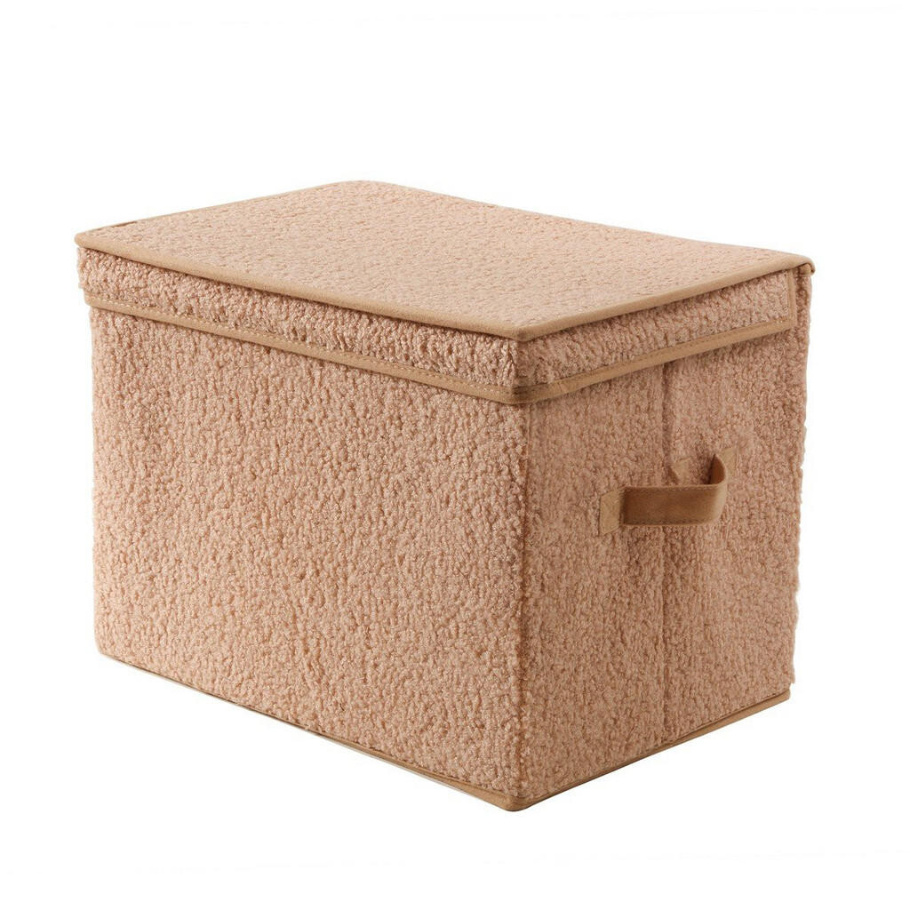 Calicosy VYSOKÁ úložná krabice s béžovým froté víkem - V30 cm